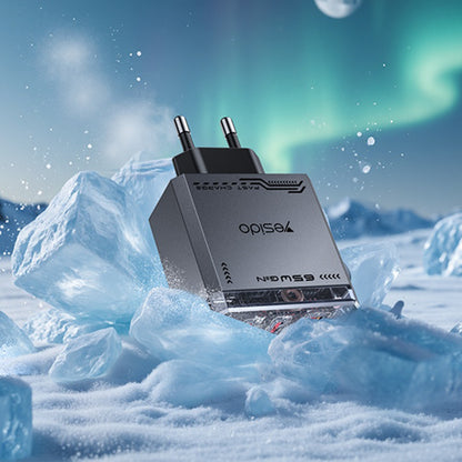 Yesido YC101 nettverkslader, 65W, 3.25A, 1 x USB-A - 2 x USB-C, Svart