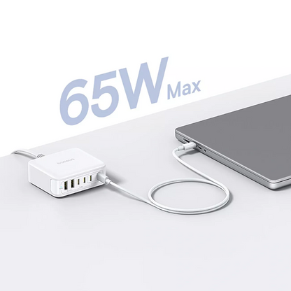 Baseus EnerFill FH21 ladestasjon, 120W, 3,25A, 2 x USB-A - 4 x USB-C, hvit E0120T01