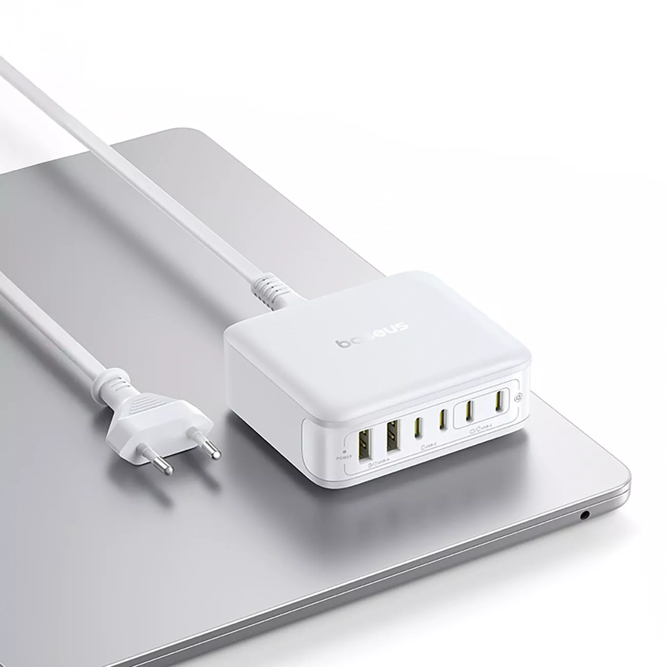 Baseus EnerFill FH21 ladestasjon, 120W, 3,25A, 2 x USB-A - 4 x USB-C, hvit E0120T01