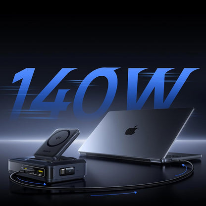 Baseus Nomos NH21 QI 5i1 ladestasjon, 160W, 5A, 1 x USB-A - 2 x USB-C, svart E0121700