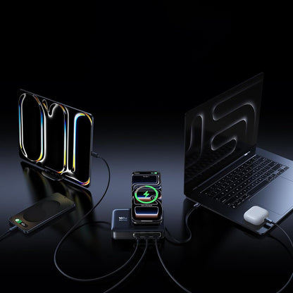 Baseus Nomos NH21 QI 5i1 ladestasjon, 160W, 5A, 1 x USB-A - 2 x USB-C, svart E0121700