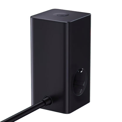 Baseus PowerCombo Tower ladestasjon, 100W, 5A, 2 x Schuko - 2 x USB-A - 2 x USB-C, Svart E00023609113-00