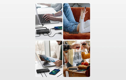 BlitzWolf BW-i100 ladestasjon, 120W, 5A, 2 x USB-A - 3 x USB-C, Svart