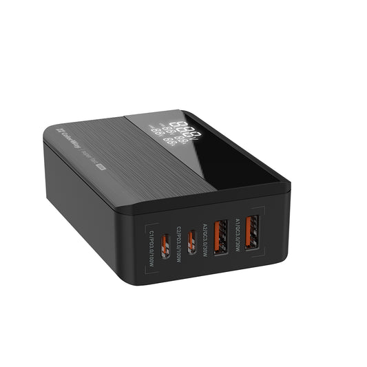 Ladestasjon ColorWay Display, 100W, 5A, 2 x USB-A - 2 x USB-C, Svart