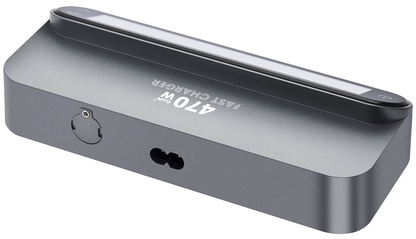 Stasjonslader med USB-C-kabel OEM LCD470W, 470W, 5A, 2 x USB-A - 3 x USB-C, Grå