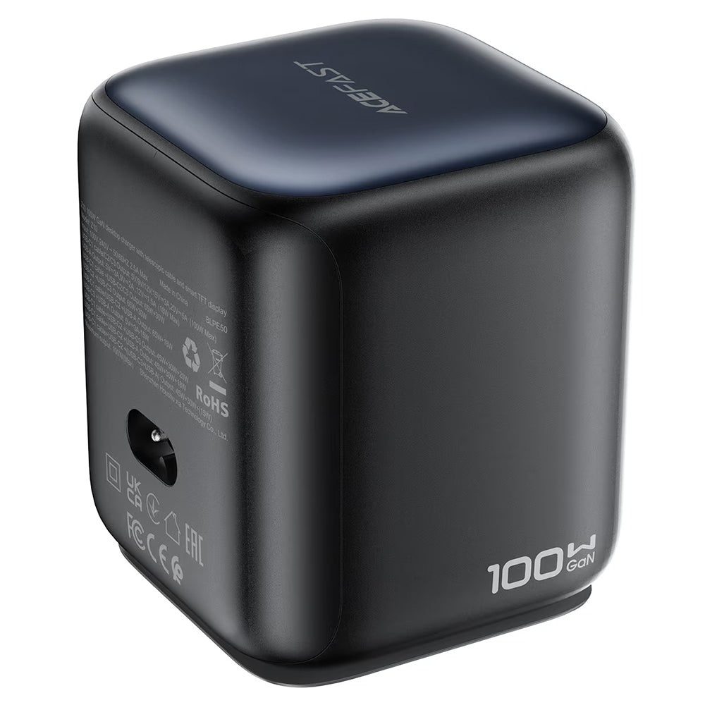 Ladestasjon med USB-C-kabel Acefast Z10, 100W, 1 x USB-A - 2 x USB-C, svart