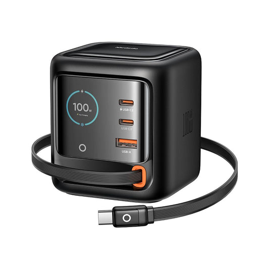 Ladestasjon med USB-C-kabel Mcdodo FreeGo CH-1391 Display, 100W, 5A, 1 x USB-A - 2 x USB-C, Svart