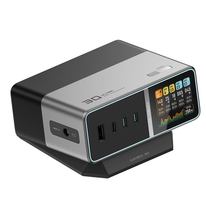 Laderstasjon Cuktech TA3005U, 300W, 1 x DC - 1 x USB-A - 3 x USB-C, Grå