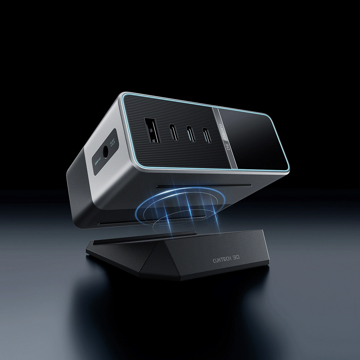 Laderstasjon Cuktech TA3005U, 300W, 1 x DC - 1 x USB-A - 3 x USB-C, Grå