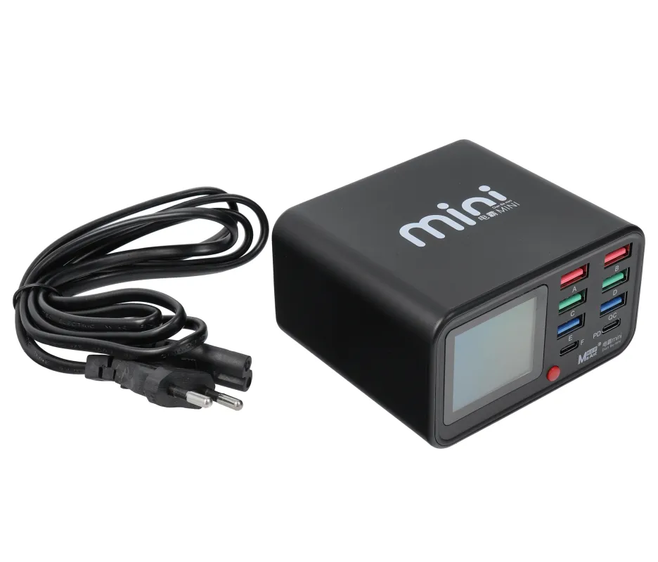 Ladestasjon MaAnt Dianba Mini, 75W, 2 x USB-C - 6 x USB-A, Svart