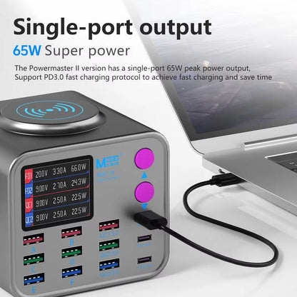 Ladestasjon MaAnt DianBa No.2 QI, 300W, 3A, 3 x USB-C - 9 x USB-A, Grå
