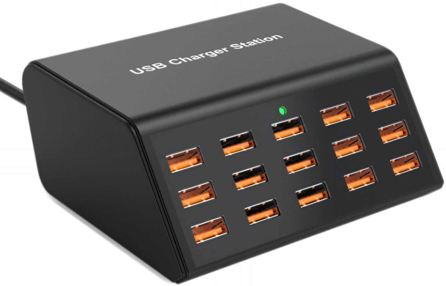 OEM HW15 Ladestasjon, 100W, 2A, 15 x USB-A, Svart