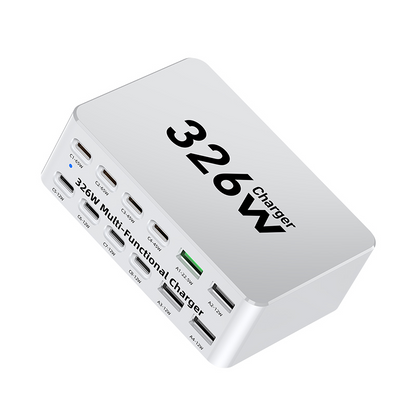 OEM Ladestasjon WLX-818E, 326W, 3,25A, 4 x USB-A - 8 x USB-C, Hvit
