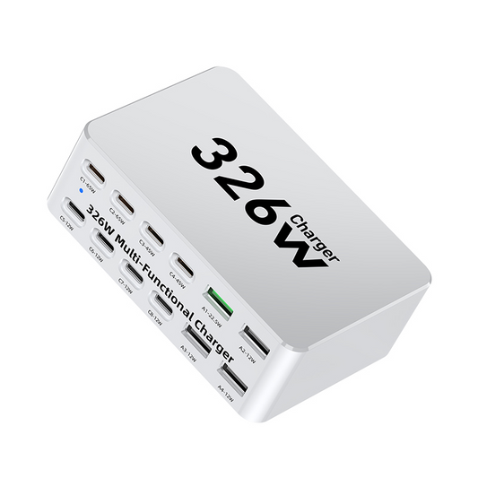 OEM Ladestasjon WLX-818E, 326W, 3,25A, 4 x USB-A - 8 x USB-C, Hvit
