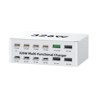 OEM Ladestasjon WLX-818E, 326W, 3,25A, 4 x USB-A - 8 x USB-C, Hvit