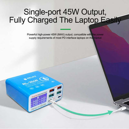 Ladestasjon Relife RL-304N, 87W, 3A, 2 x USB-C - 4 x USB-A, Blå