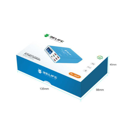 Ladestasjon Relife RL-304P, 40W, 3A, 1 x USB-C - 5 x USB-A, Blå
