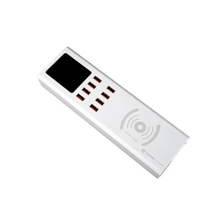 Ladestasjon Sunshine SS-309WD QI, 40W, 2.4A, 8 x USB-A, Hvit