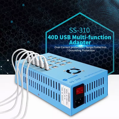 Sunshine SS-310 ladestasjon, 40 x USB-A, blå