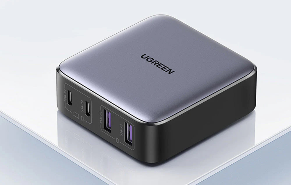 UGREEN CD327 Nexode Ladestasjon, 65W, 3.25A, 2 x USB-A - 2 x USB-C, Svart