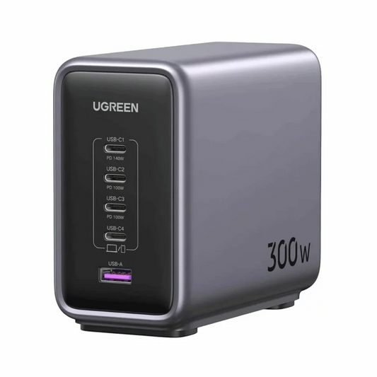 UGREEN CD333 Nexode Ladestasjon, 300W, 5A, 1 x USB-A - 4 x USB-C, Grå, Reselgert