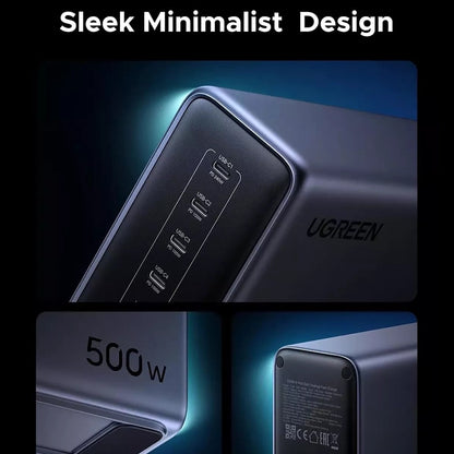 Ladestasjon UGREEN Nexode X759, 500W, 5A, 1 x USB-A - 5 x USB-C, Grå