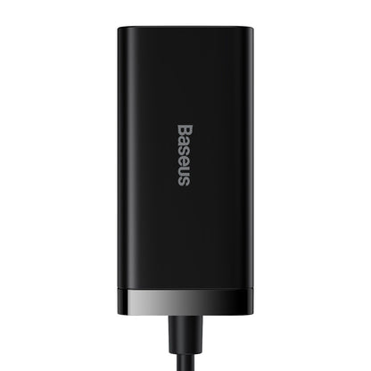 USB-C Baseus GaN3 Pro ladestasjon, 100W, 5A, 2 x USB-A - 2 x USB-C, Svart, Reseglet CCGP000101