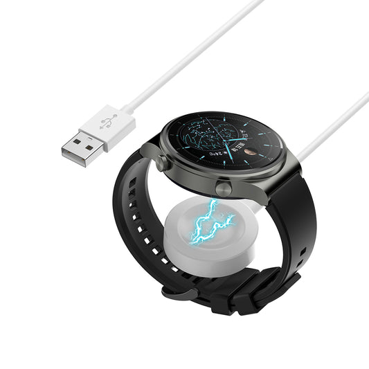 Trådløs lader Techsuit THC1 for Huawei Watch Series, USB-A, Hvit