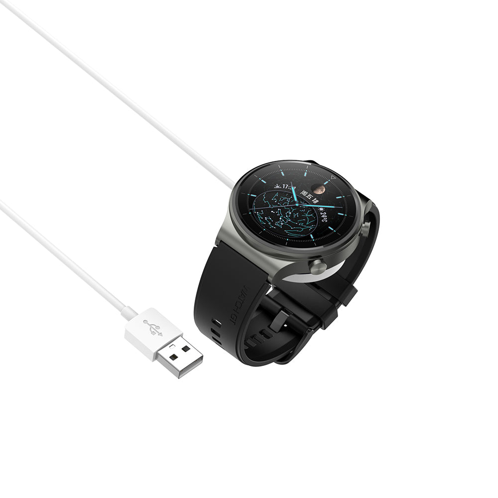 Trådløs lader Techsuit THC1 for Huawei Watch Series, USB-A, Hvit