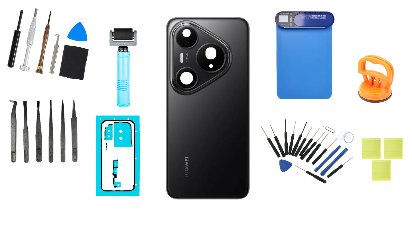 Batteridekselsett Huawei Pura 80 Pro Glazed Black Service Pack og dedikerte serviceverktøy