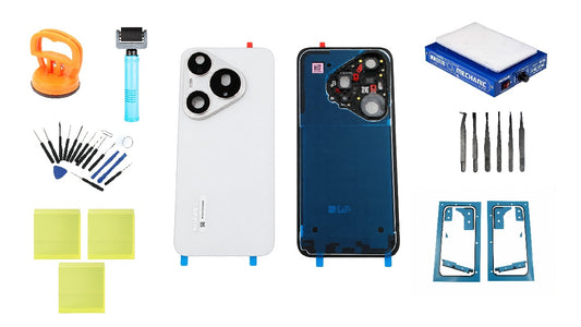 Batteridekselsett Huawei Pura 90s Pro Coconut White Service Pack og dedikerte serviceverktøy