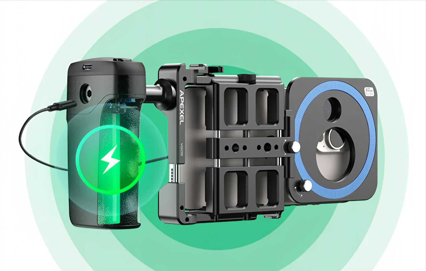 Apexel Vlogging-kit for telefon, svart APL-VG05CH