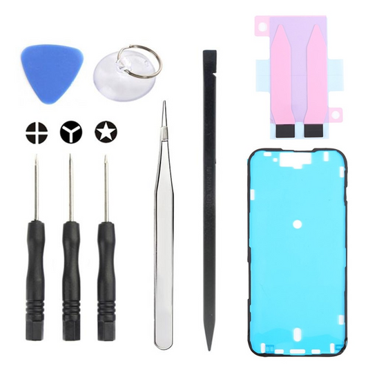 Jiafa JF-8162 Reparasjonssett for utskifting av batteri til Apple iPhone 15, 9-i-1