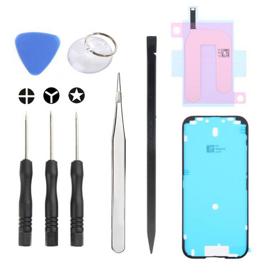Jiafa JF-8162 Reparasjonssett for utskifting av batteri Apple iPhone 17, 9-i-1