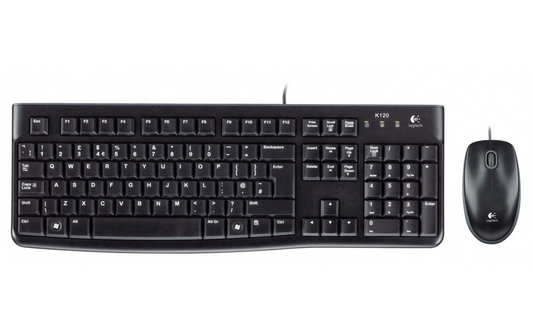 Logitech MK120 USB kablet tastatur- og mussett, svart