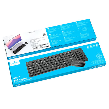Trådløst tastatur- og mussett HOCO GM17, Svart