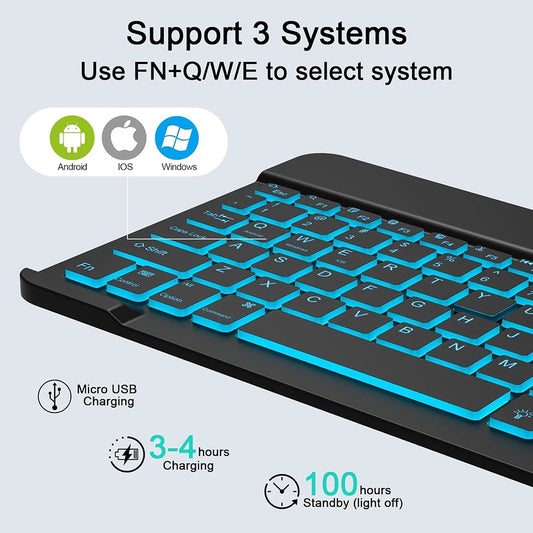 Trådløst tastatur- og mussett Techsuit AirCombo WKM1, BT / Wi-Fi, svart