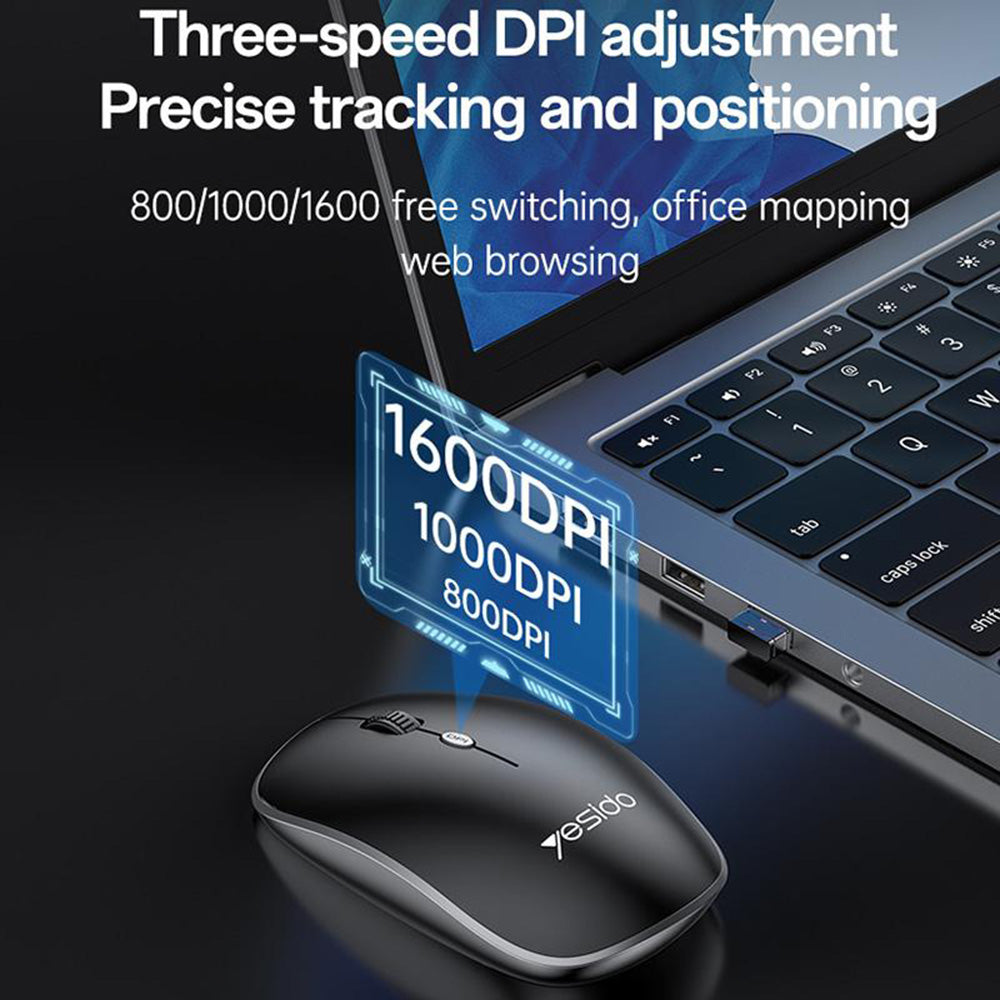 Trådløst tastatur- og mussett Yesido KB43, svart