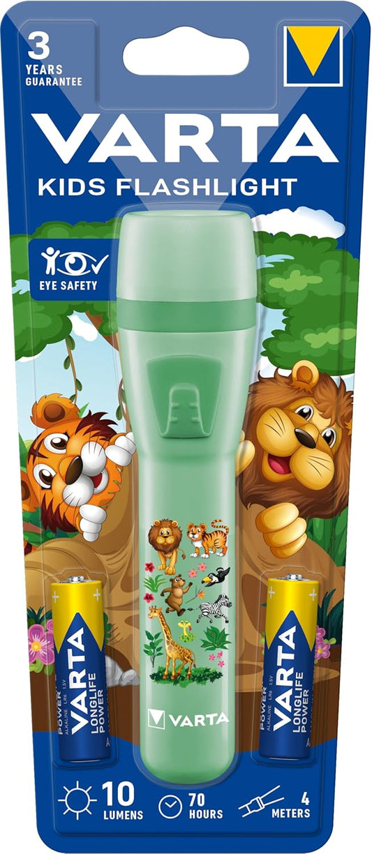 Varta Kids Flashlight LED-lommelykt, 10lm, Grønn