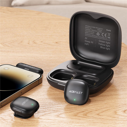 Lavaliermikrofon Acefast R1, Lightning, Sett med 2 stykker, Svart