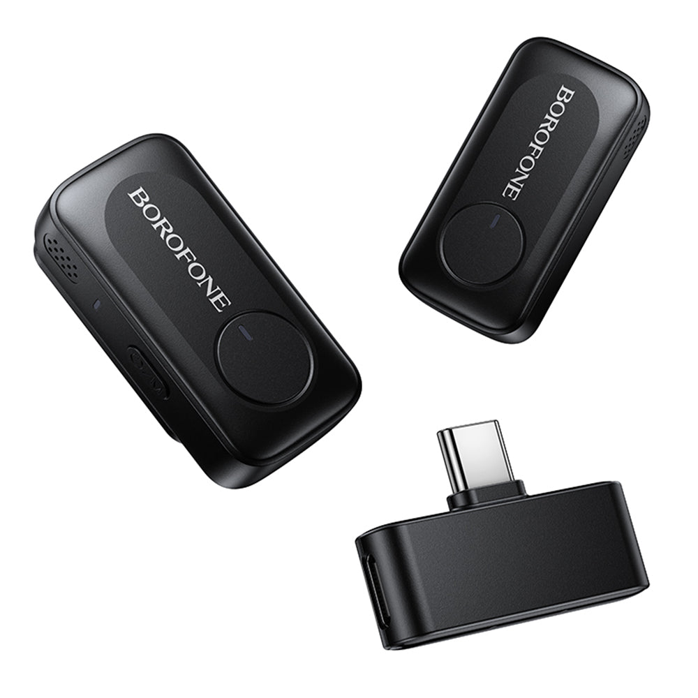 Borofone BFK17 Lemai Lavalier, USB-C, Sett med 2 stk, Svart