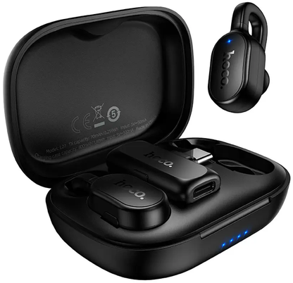 Lavaliermikrofon HOCO L27, USB-C, Sett med 2 stk, Svart