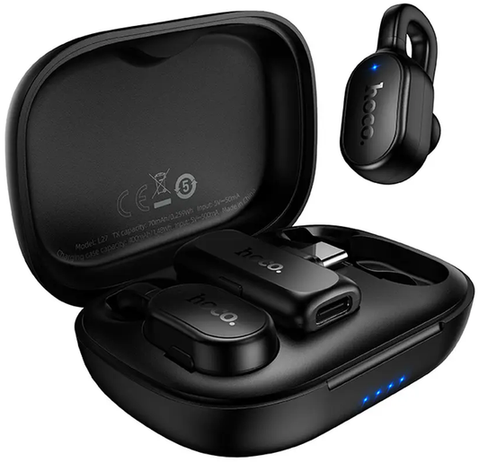 Lavaliermikrofon HOCO L27, USB-C, Sett med 2 stk, Svart