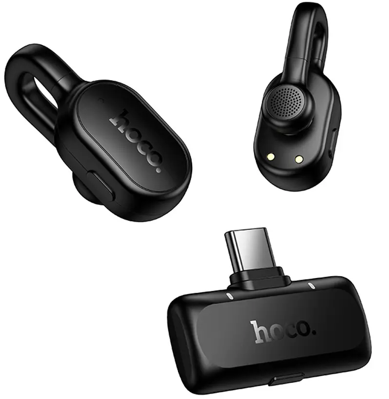 Lavaliermikrofon HOCO L27, USB-C, Sett med 2 stk, Svart