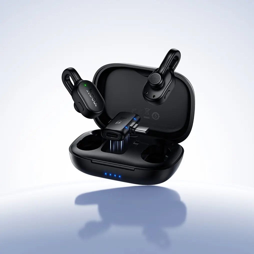 Lavaliermikrofon HOCO L27, USB-C, Sett med 2 stk, Svart