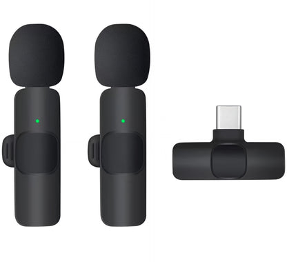 Lavaliermikrofon OEM K1, USB-C, Sett med 2 stk, Svart
