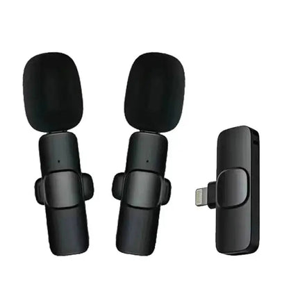 Lavaliermikrofon Techsuit LW1, Lightning, Sett med 2 stk, Svart