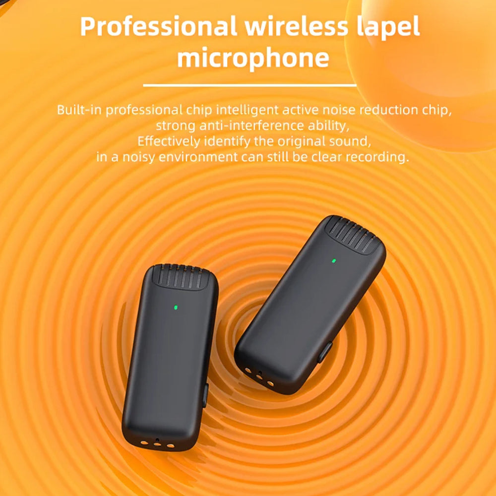 Lavaliermikrofon Techsuit LW4, USB-C, Sett med 2 stk, Svart