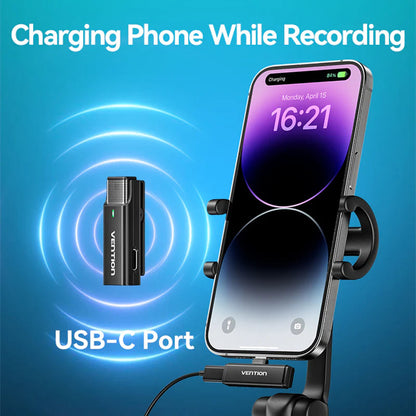 Vention Clip-On Lavalier, USB-C, Sett med 2 stykker, Svart