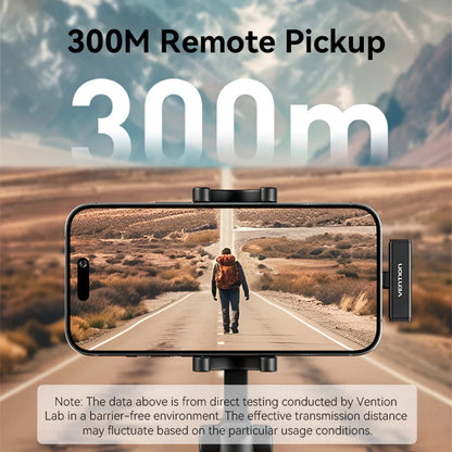Vention Clip-On Lavalier, USB-C, Sett med 2 stykker, Svart